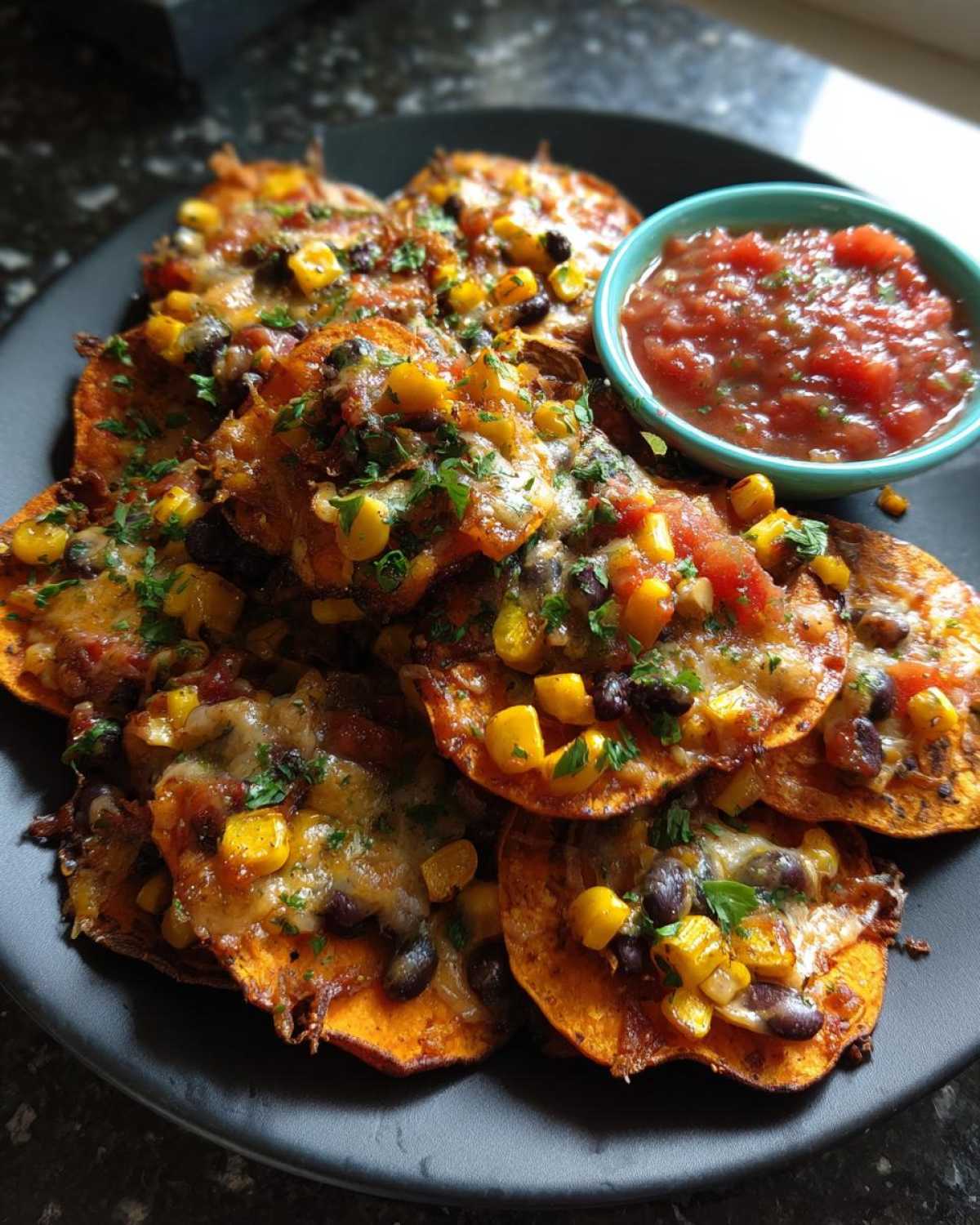 Kid-Friendly Sweet Potato Nachos with Salsa - detail 1