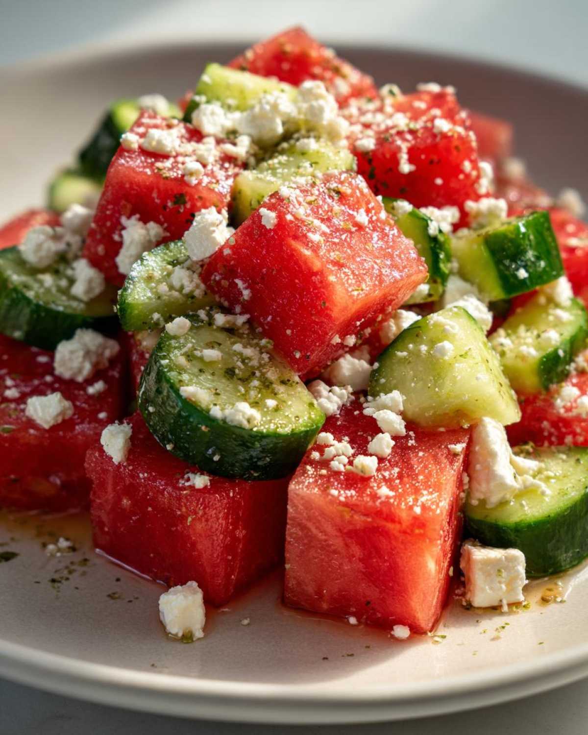 Kid-Friendly Watermelon, Feta & Cucumber Salad - detail 1
