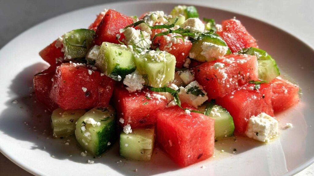Kid-Friendly Watermelon, Feta & Cucumber Salad