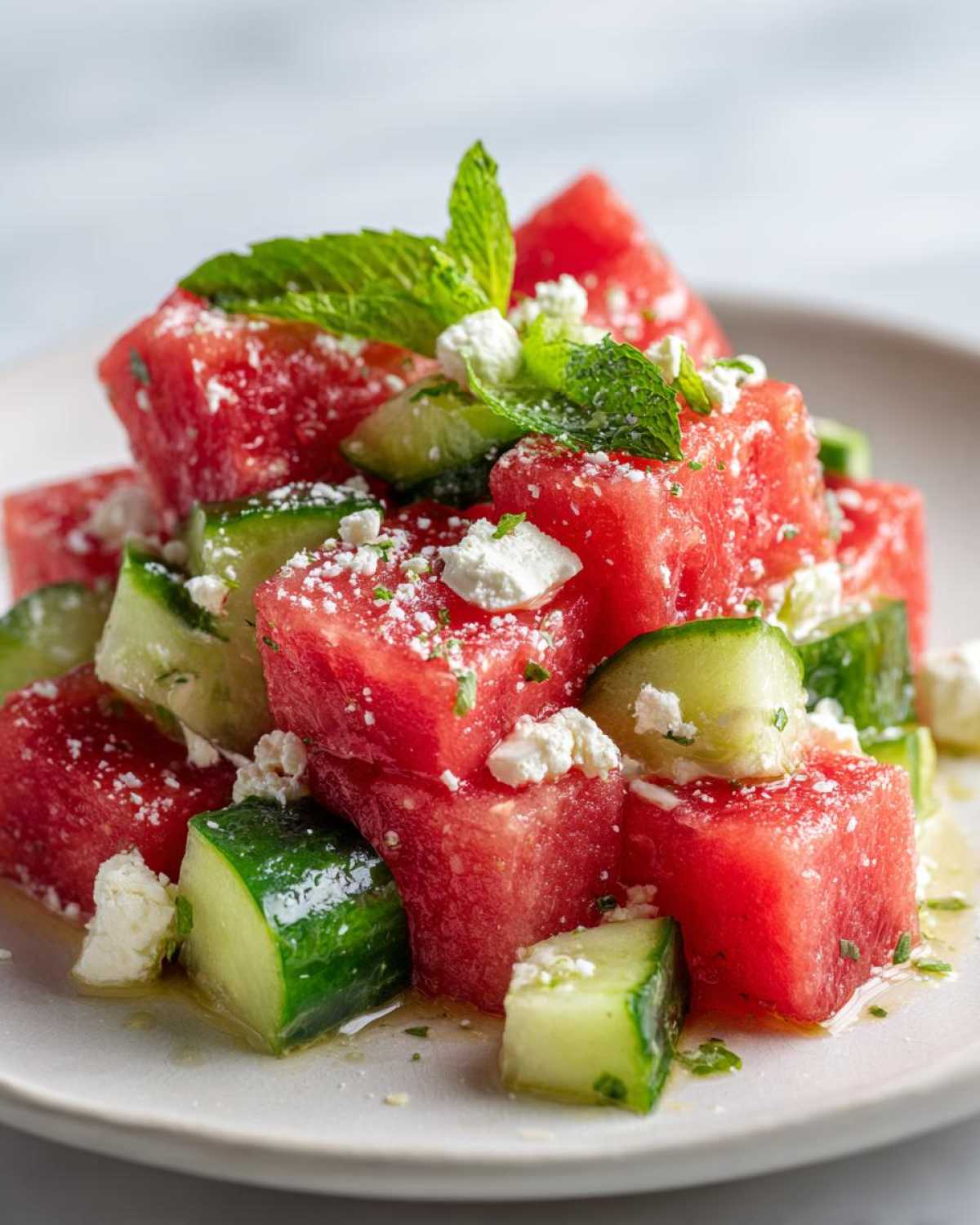 Kid-Friendly Watermelon, Feta & Cucumber Salad - detail 2