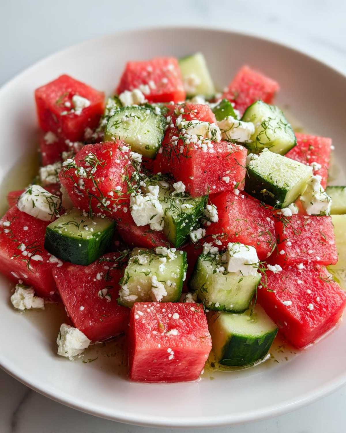 Kid-Friendly Watermelon, Feta & Cucumber Salad - detail 3