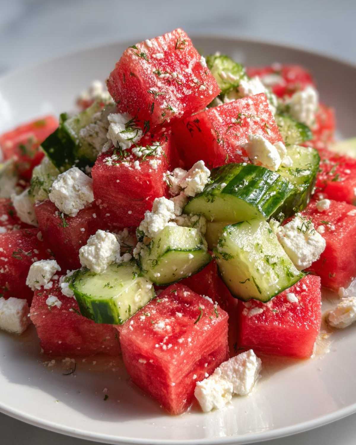 Kid-Friendly Watermelon, Feta & Cucumber Salad - detail 4