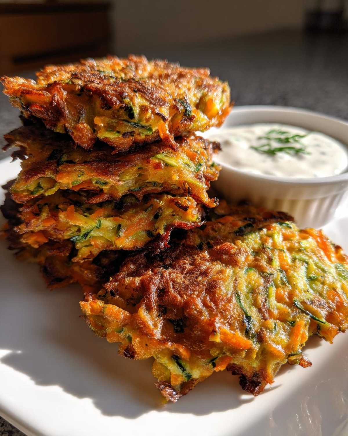 Kid-Friendly Zucchini & Carrot Fritters with Dip - detail 1