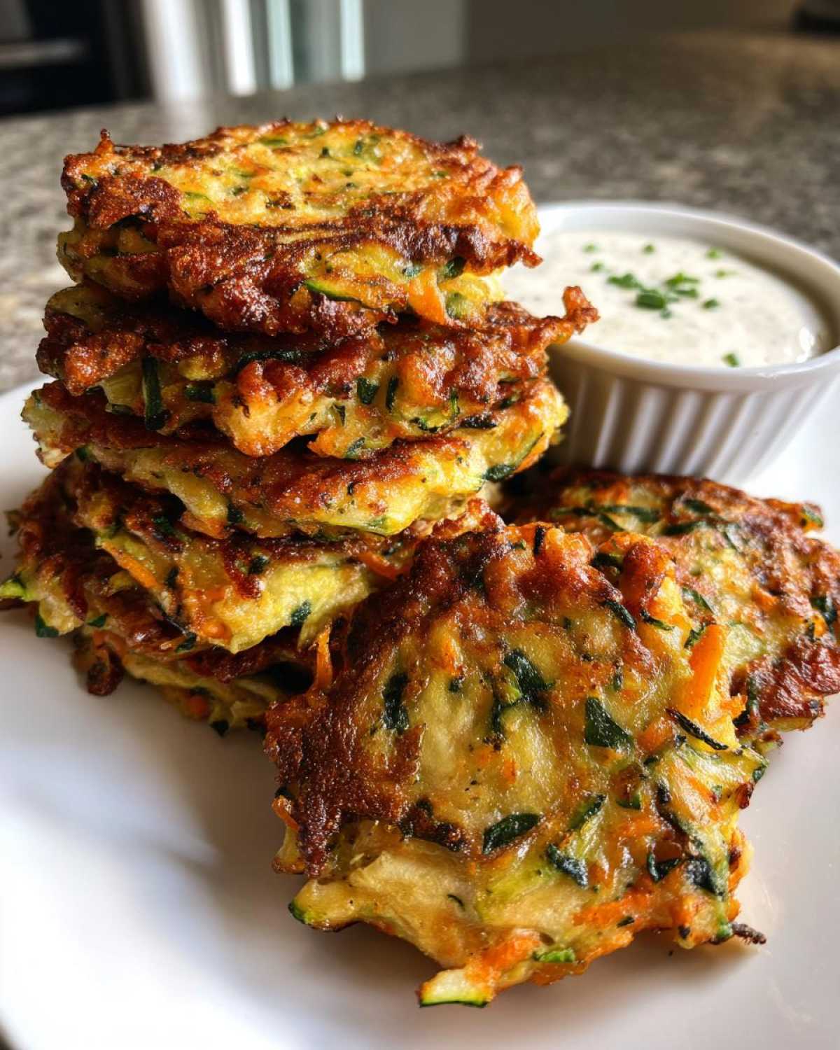 Kid-Friendly Zucchini & Carrot Fritters with Dip - detail 2