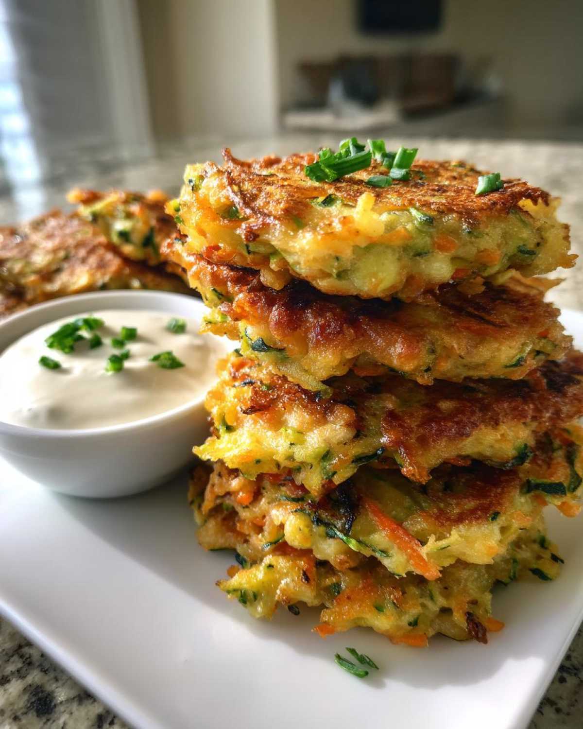 Kid-Friendly Zucchini & Carrot Fritters with Dip - detail 3