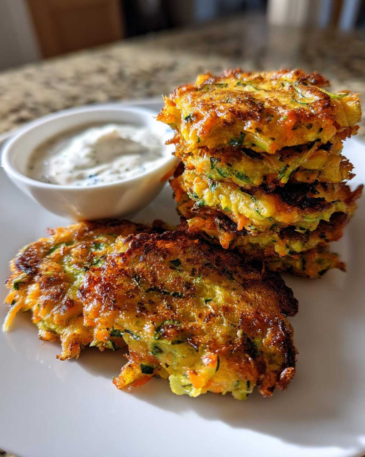 Kid-Friendly Zucchini & Carrot Fritters with Dip - detail 4