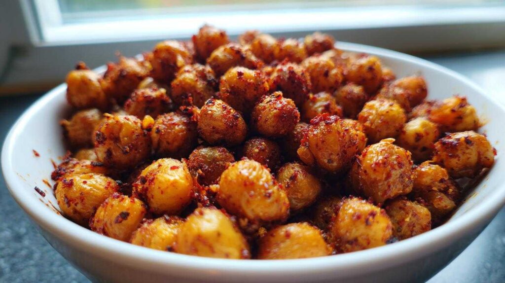 Air Fryer Roasted Chickpeas (Spicy Snack)