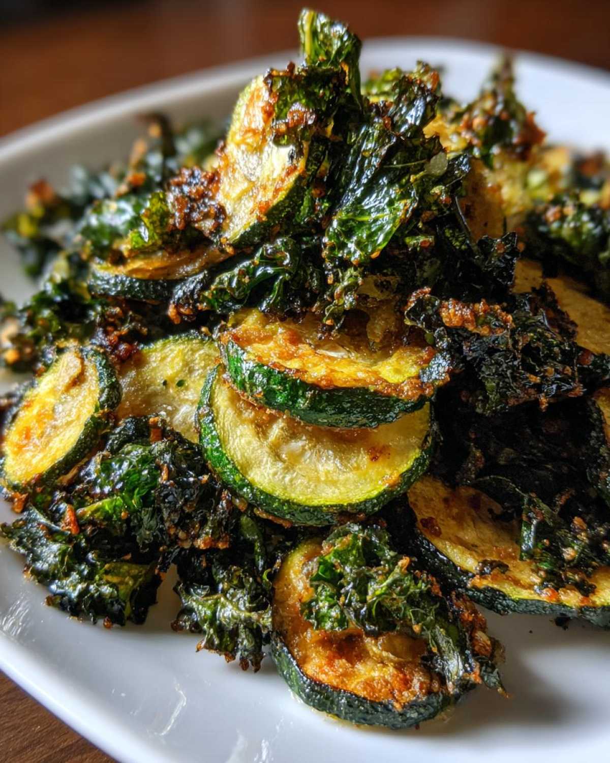 Baked Kale and Zucchini Chips (Healthy Snack) - detail 3