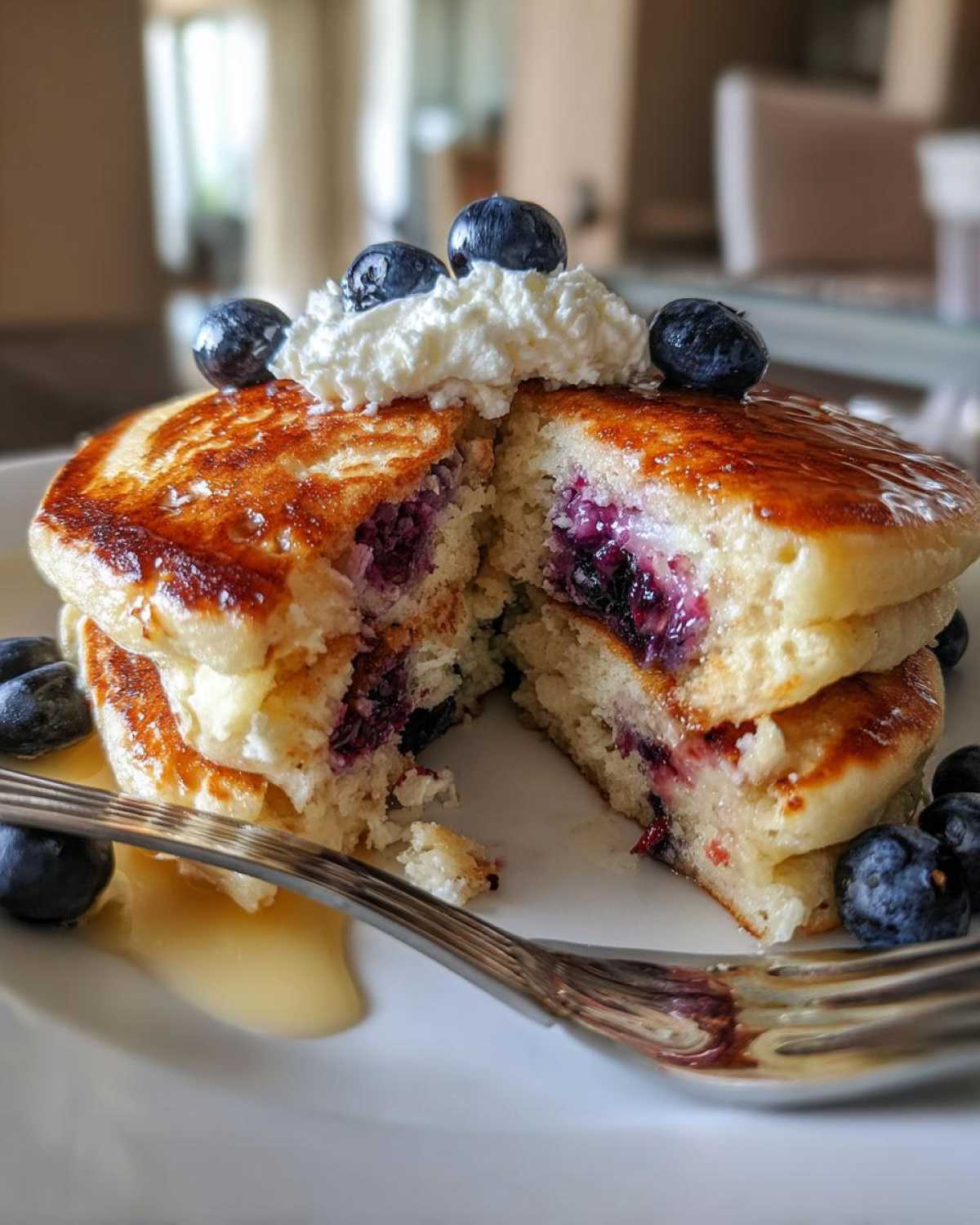 Blueberry Lemon Ricotta Pancakes - detail 1