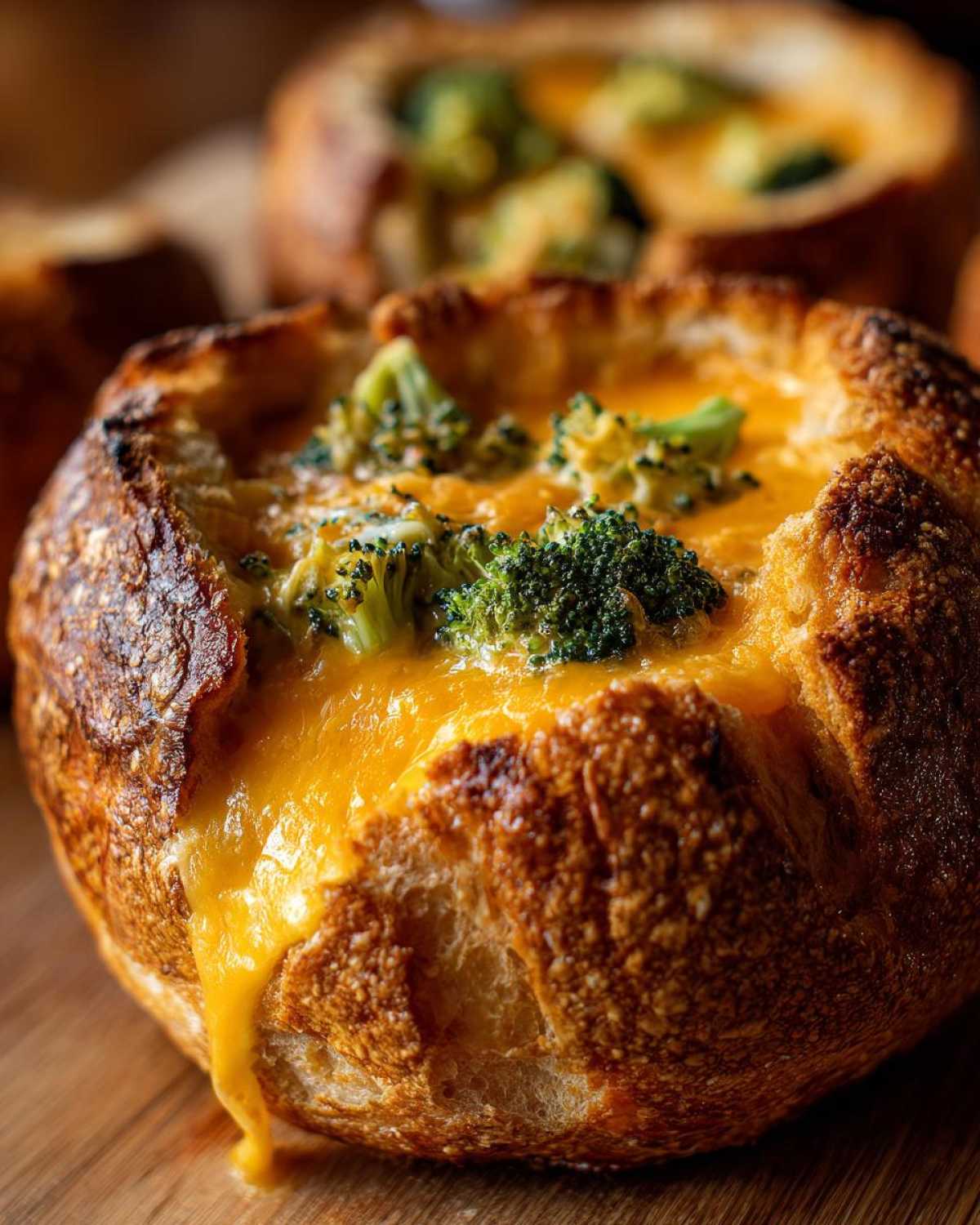 Broccoli Cheddar Soup Bread Bowls - detail 1