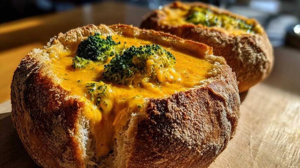 Broccoli Cheddar Soup Bread Bowls