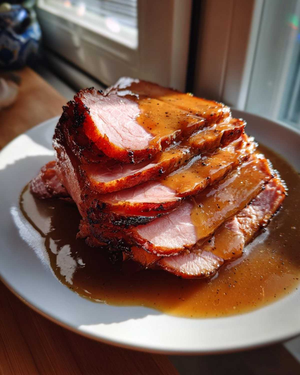 Brown Sugar Glazed Ham with Cider Gravy - detail 1