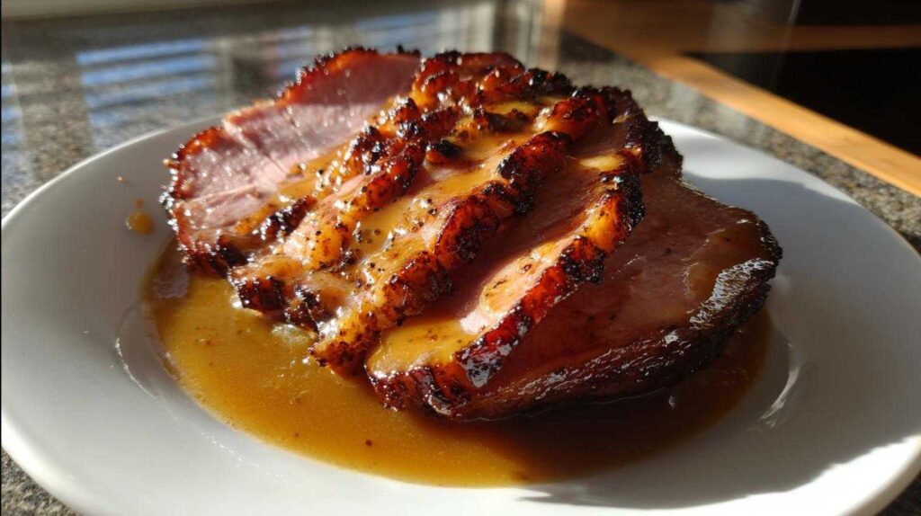 Brown Sugar Glazed Ham with Cider Gravy