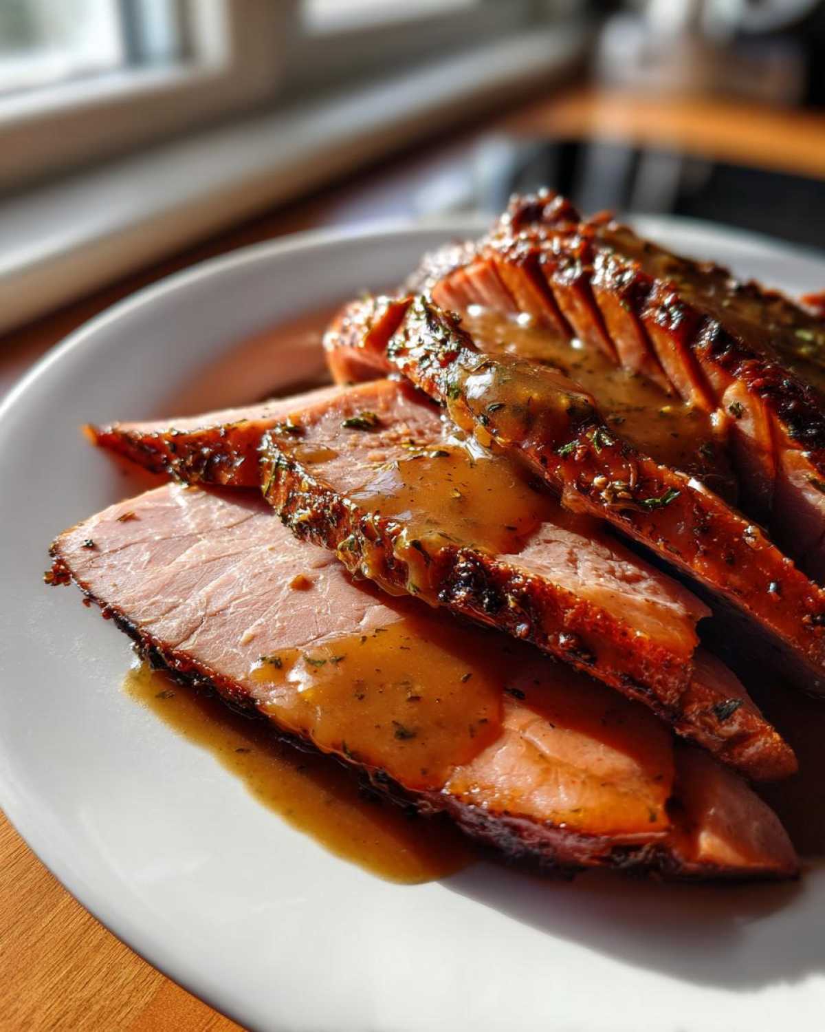 Brown Sugar Glazed Ham with Cider Gravy - detail 2