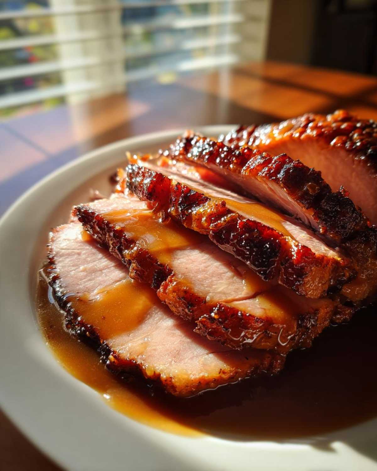 Brown Sugar Glazed Ham with Cider Gravy - detail 4