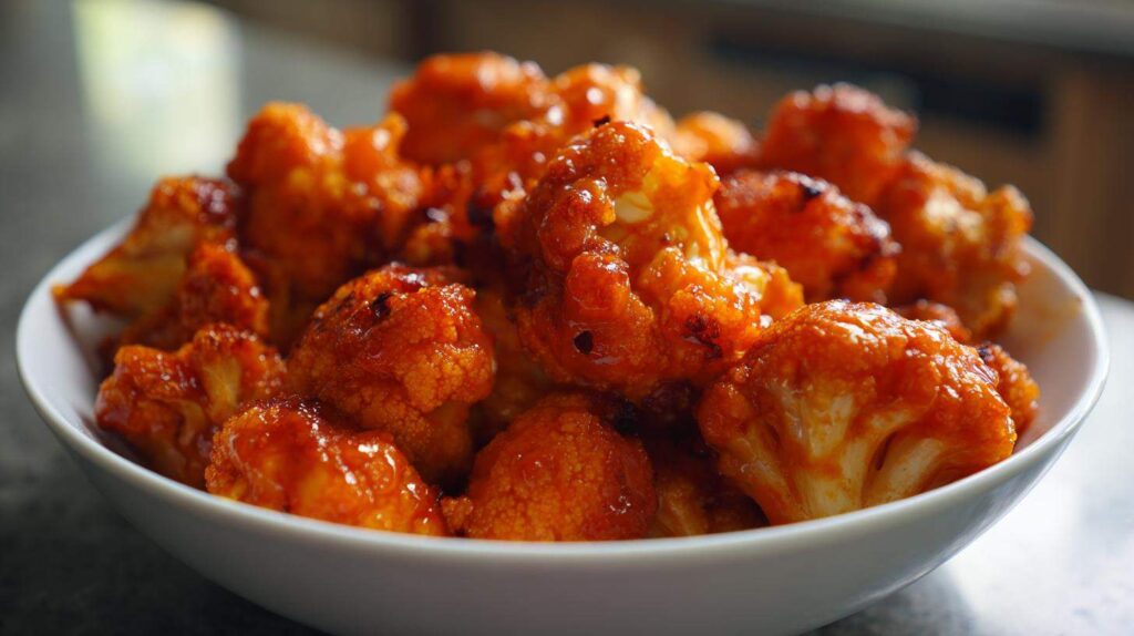 Buffalo Cauliflower Bites (Spicy Snack)