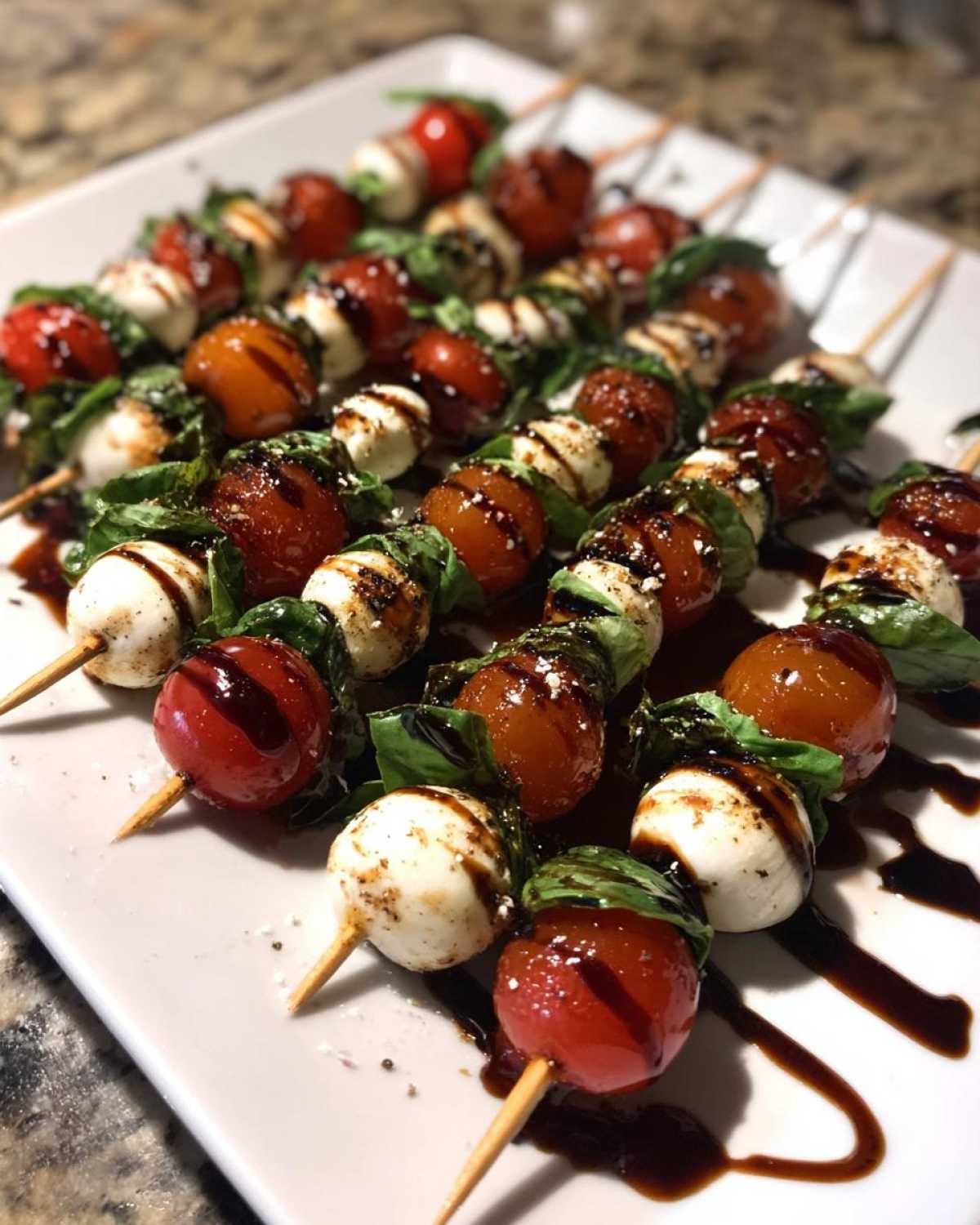 Candy Cane Caprese Salad Skewers - detail 2