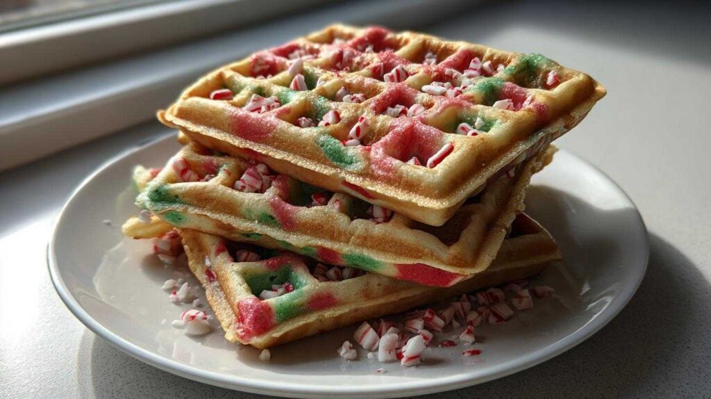 Candy Cane Waffles