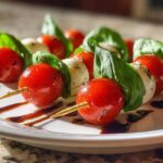 Caprese Skewers (Tomato, Mozzarella, Basil)