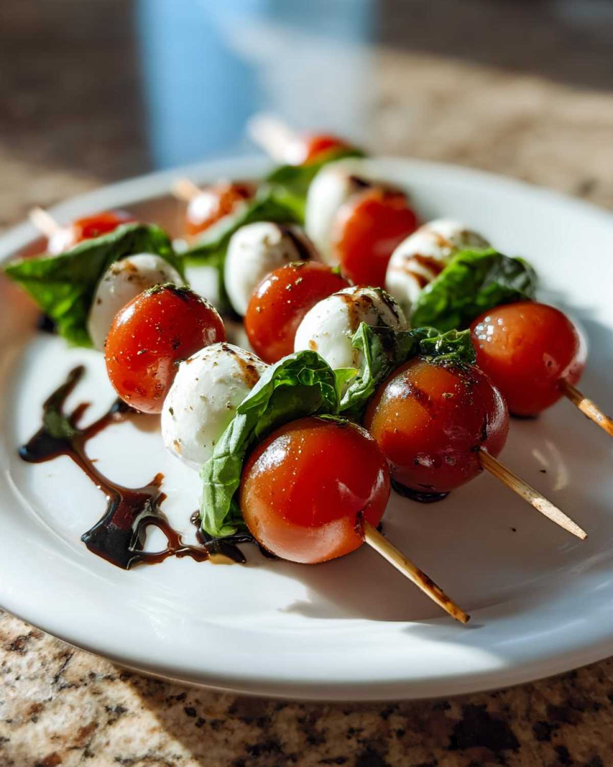 Caprese Skewers (Tomato, Mozzarella, Basil) - detail 2