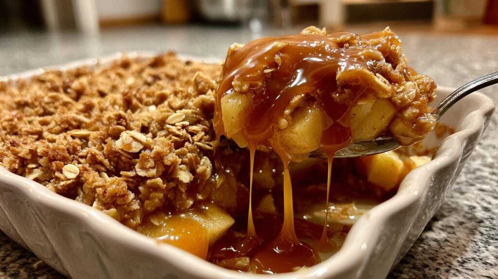Caramel Apple Crisp with Oat Topping