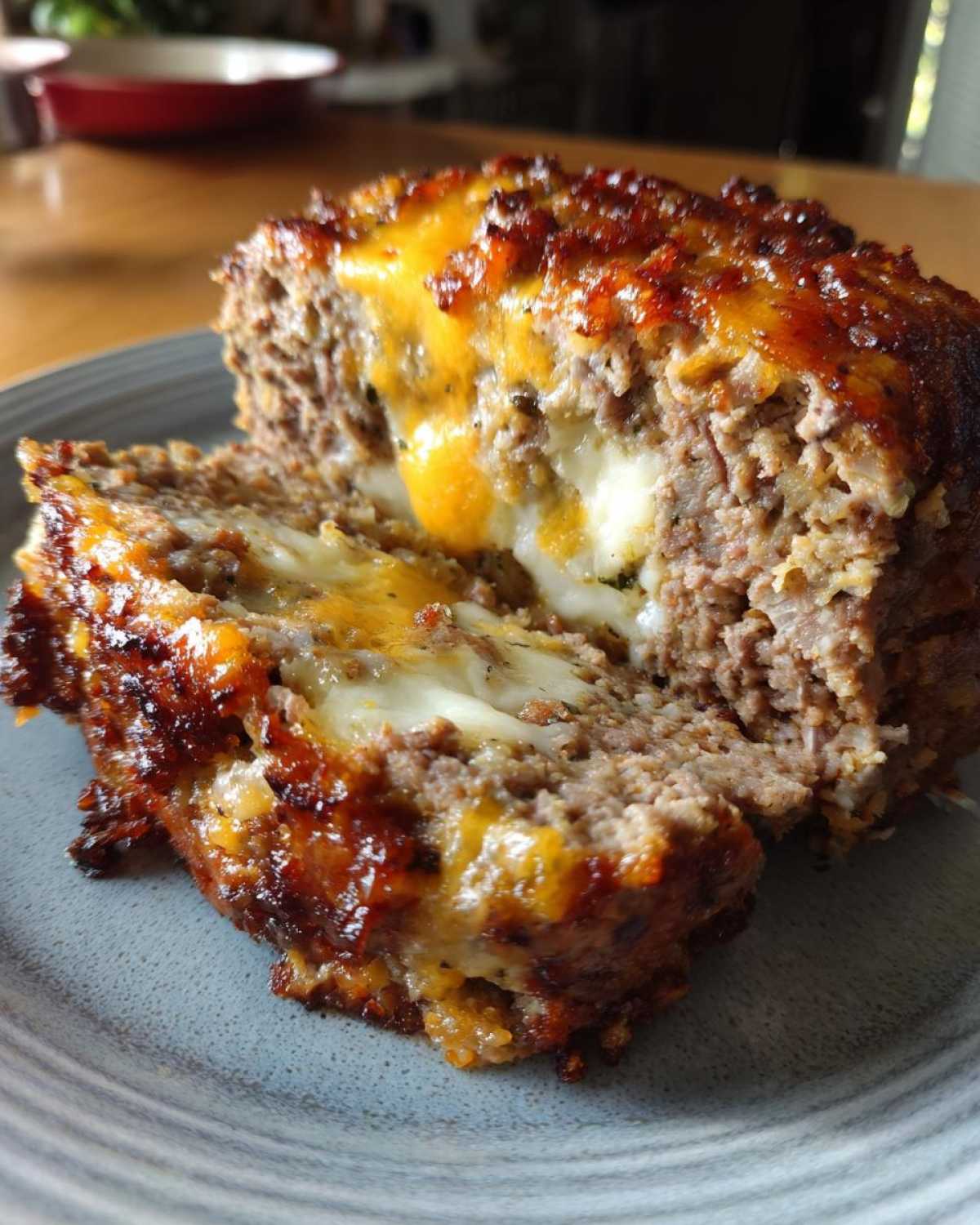 Cheesy Stuffed Meatloaf (Juicy Center!) - detail 3