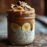 Chocolate Peanut Butter Overnight Oats with Banana