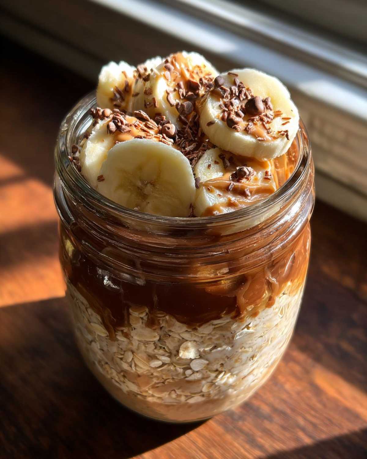 Chocolate Peanut Butter Overnight Oats with Banana - detail 2