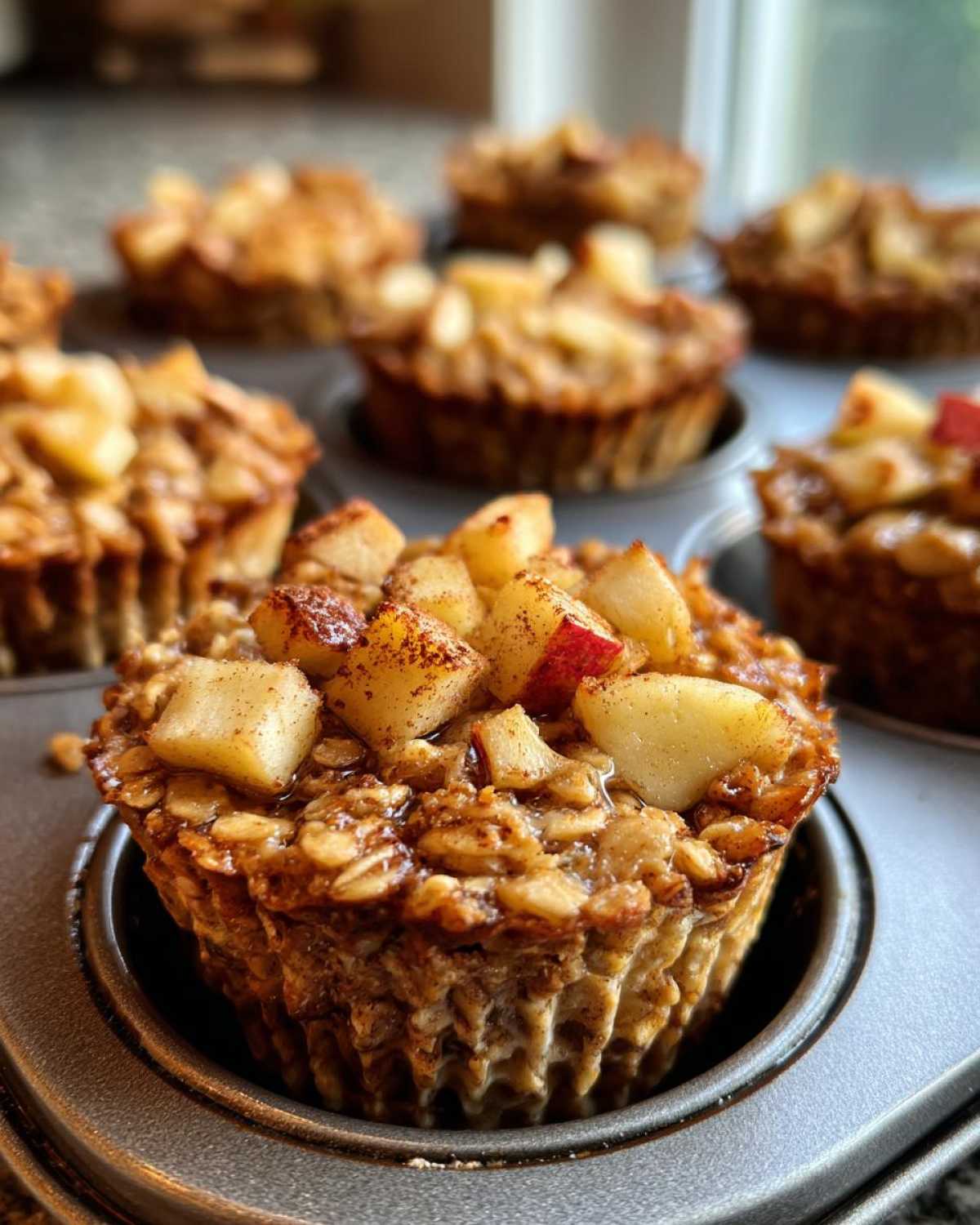 Cinnamon Apple Baked Oatmeal Cups - detail 3