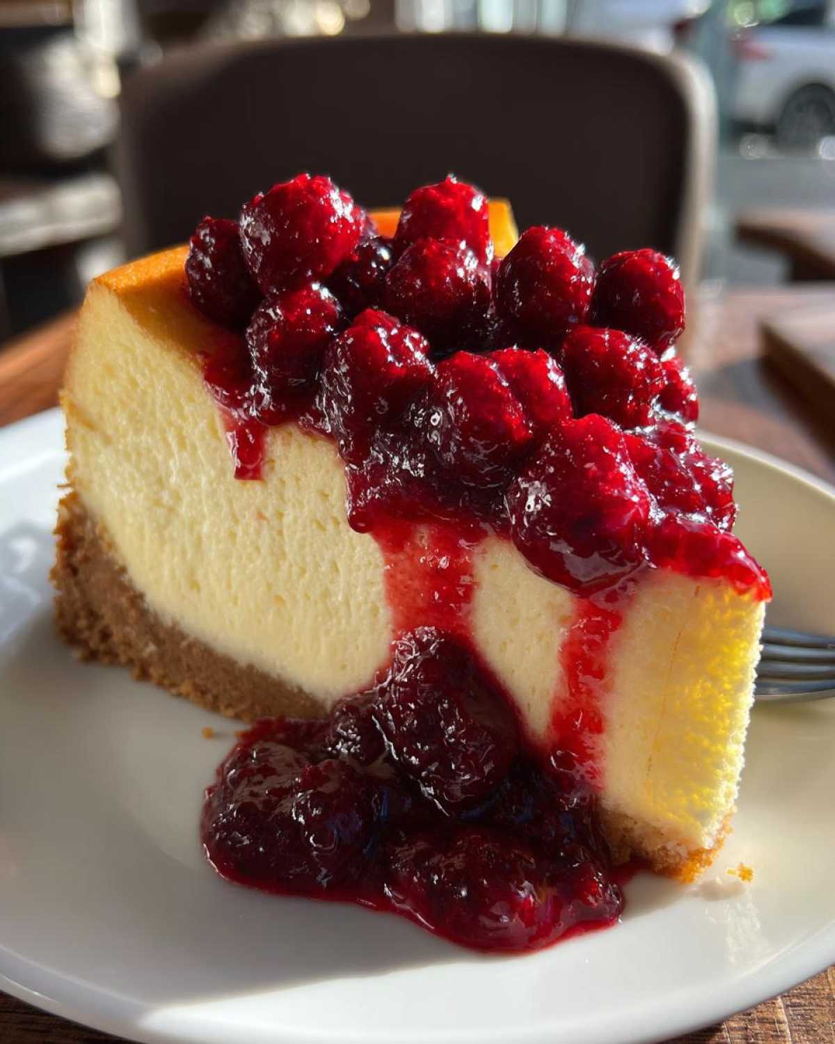Classic New York Cheesecake with Berry Compote - detail 1