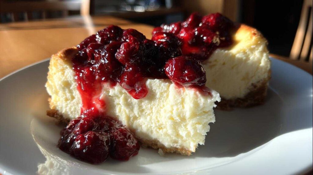 Classic New York Cheesecake: 1 Smooth Recipe Classic New York Cheesecake with Berry Compote