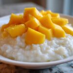 Coconut Milk Rice Pudding with Mango