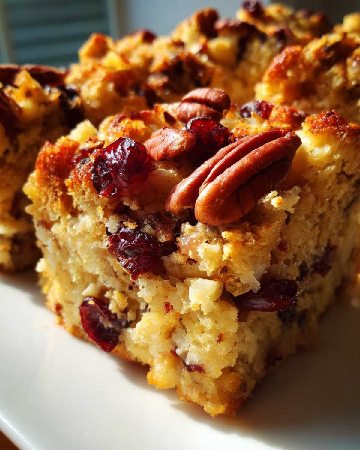 Cranberry Pecan Stuffing Squares - detail 3