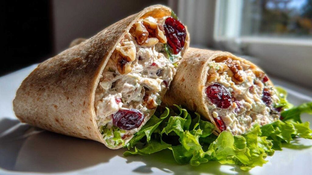 Cranberry Walnut Chicken Salad Wraps