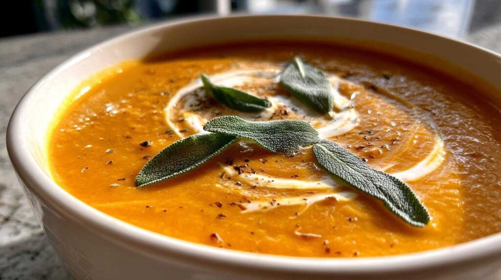 Creamy Butternut Squash Soup with Sage