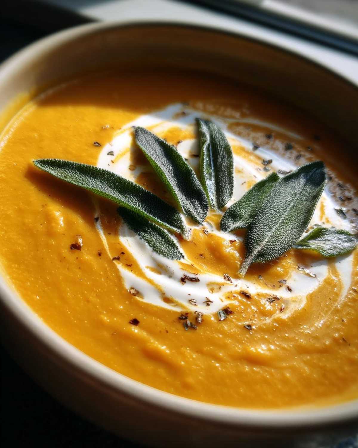 Creamy Butternut Squash Soup with Sage - detail 2