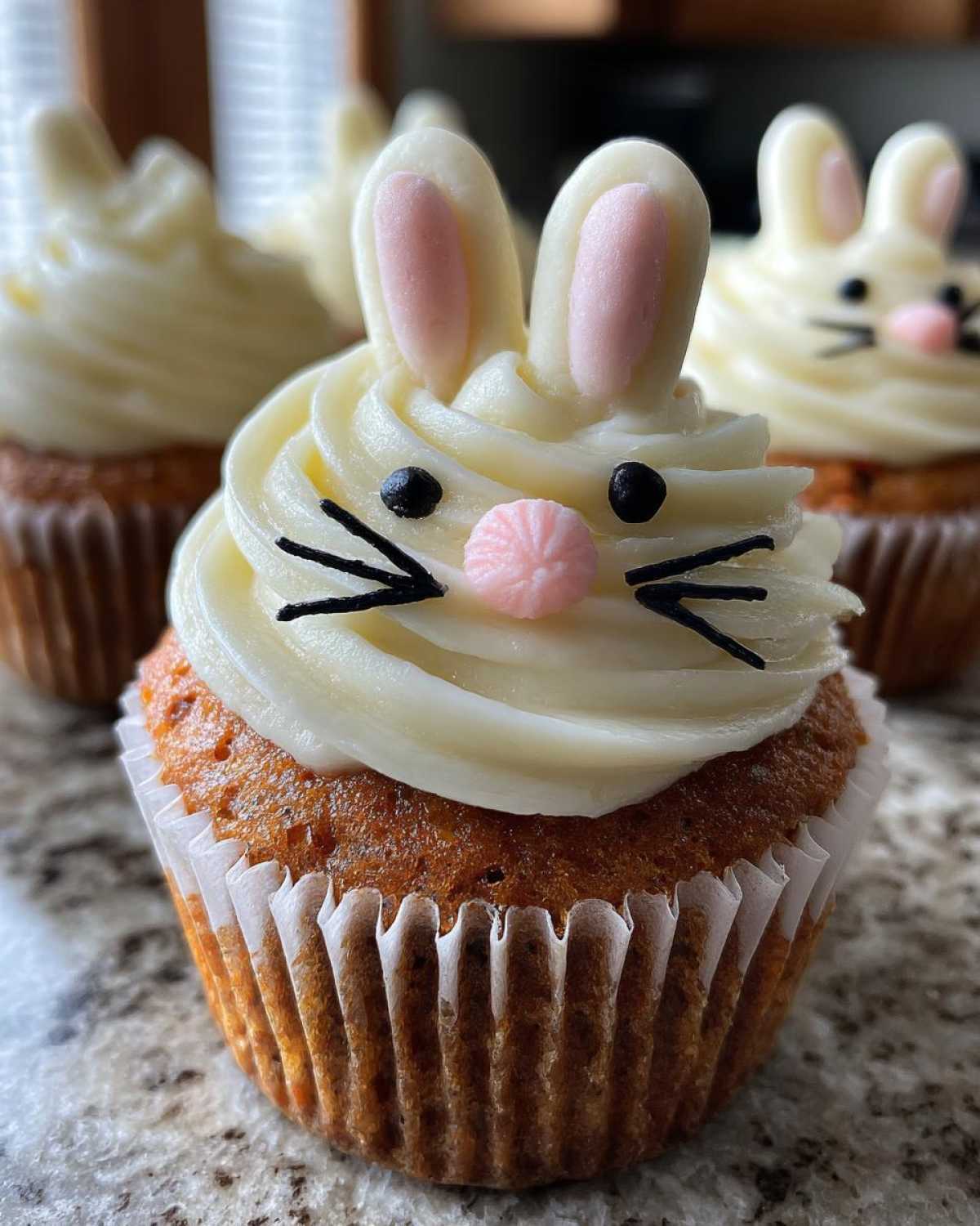Easter Bunny Carrot Cupcakes with Cream Cheese Frosting - detail 3
