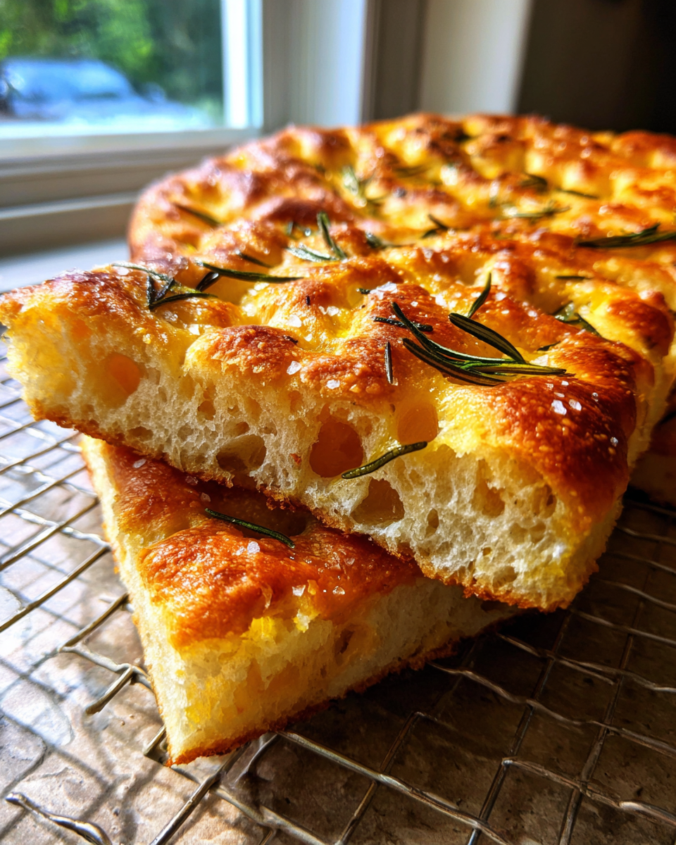 Focaccia Bread with Rosemary and Sea Salt - detail 1