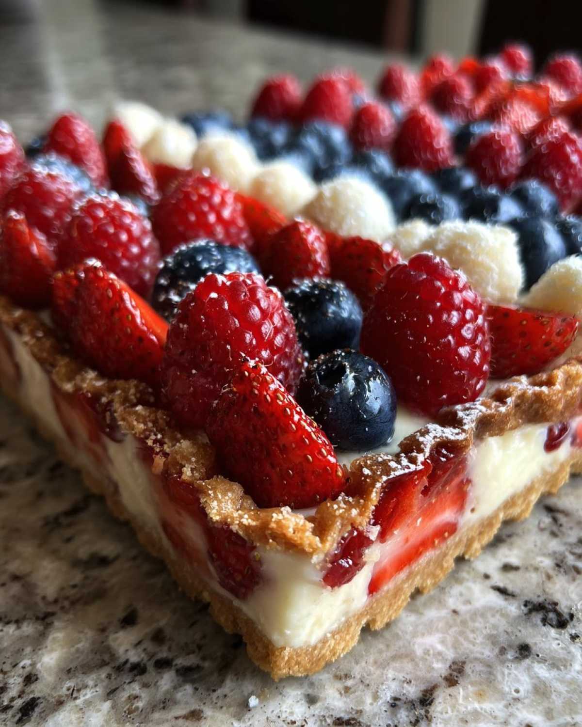 Fourth of July Flag Fruit Tart - detail 1