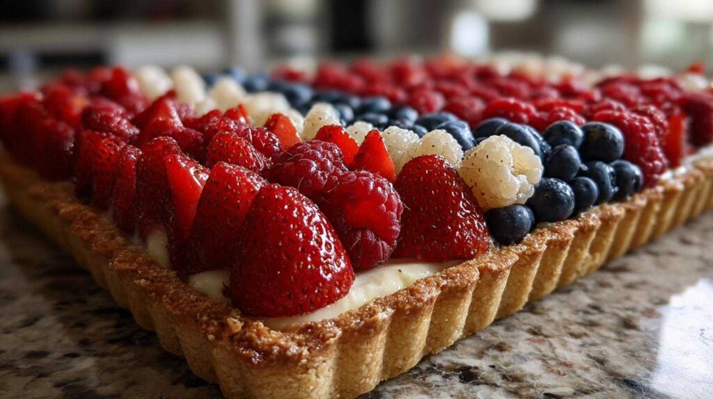Fourth of July Flag Fruit Tart
