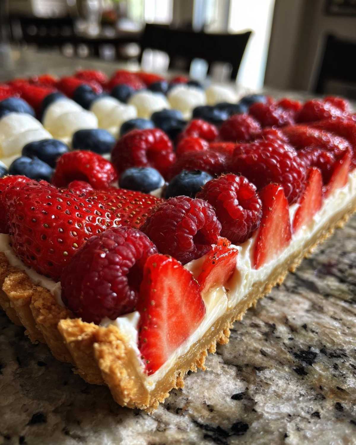 Fourth of July Flag Fruit Tart - detail 2