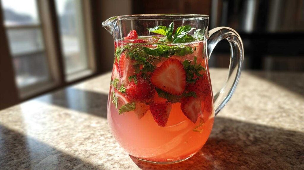 Fresh Strawberry Basil Lemonade