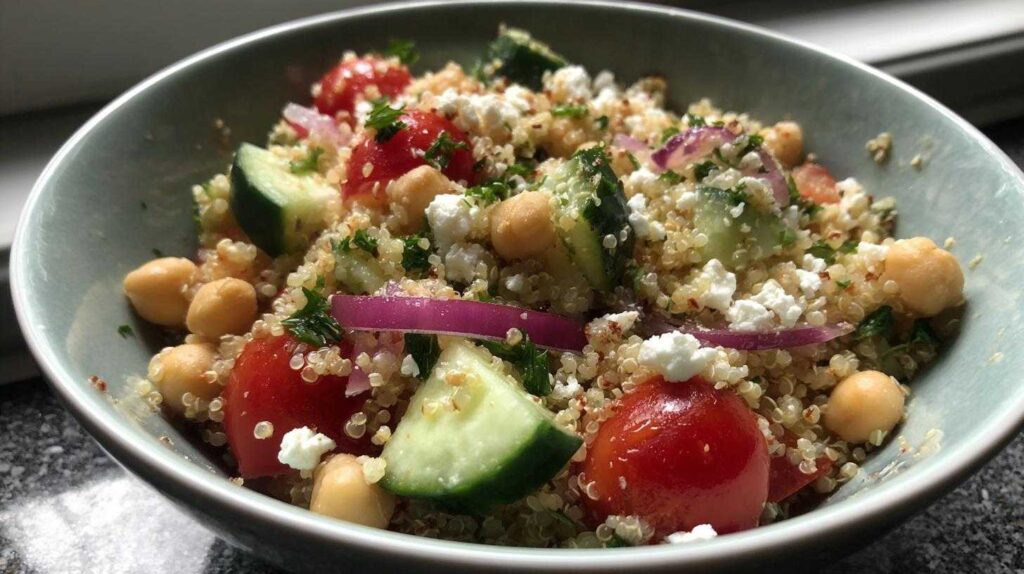 High-Protein Quinoa Salad with Chickpeas & Feta