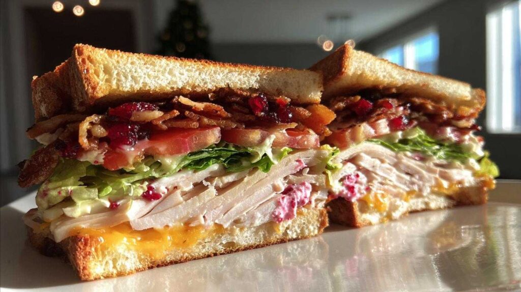 Holiday Club Sandwich with Cranberry Aioli