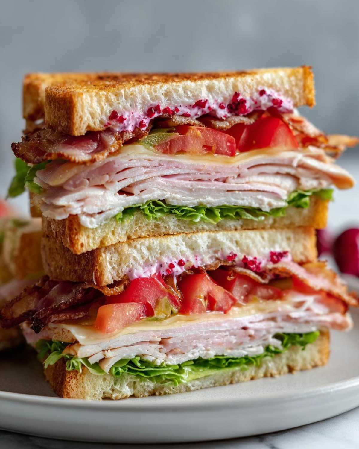 Holiday Club Sandwich with Cranberry Aioli - detail 4