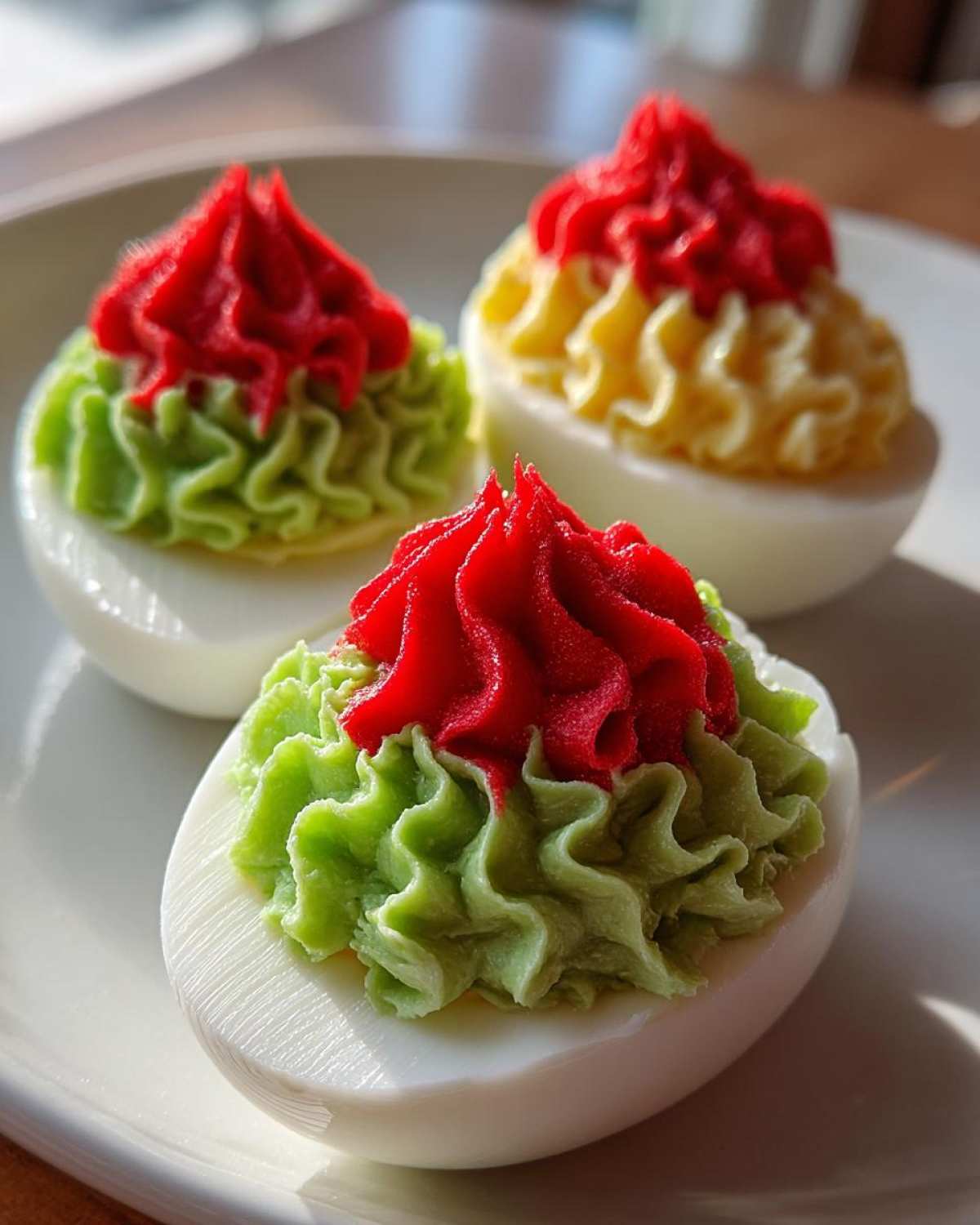 Holiday Deviled Eggs (Red & Green) - detail 2