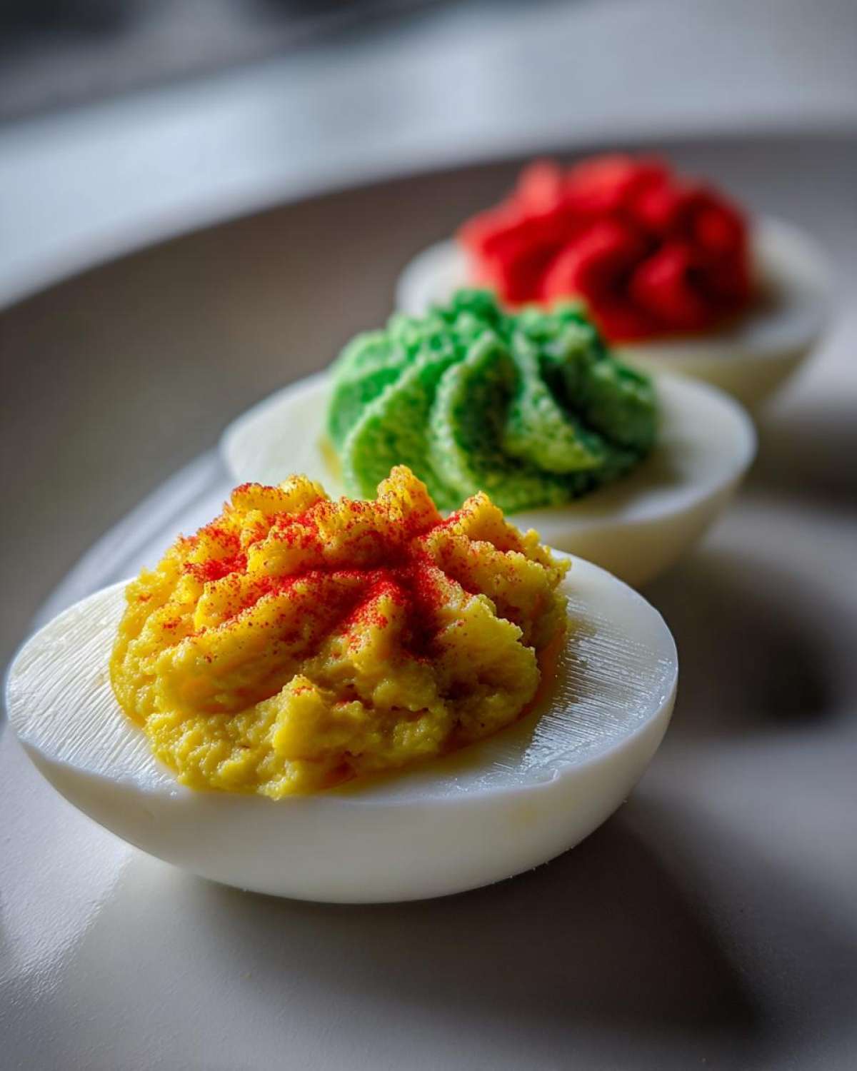 Holiday Deviled Eggs (Red & Green) - detail 3