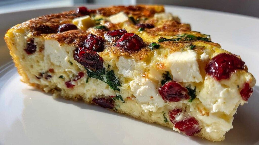 Holiday Frittata with Cranberries & Brie