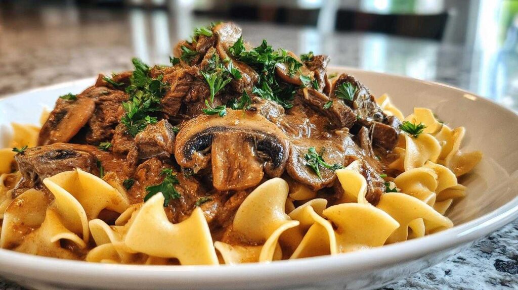 Instant Pot Beef Stroganoff with Mushrooms