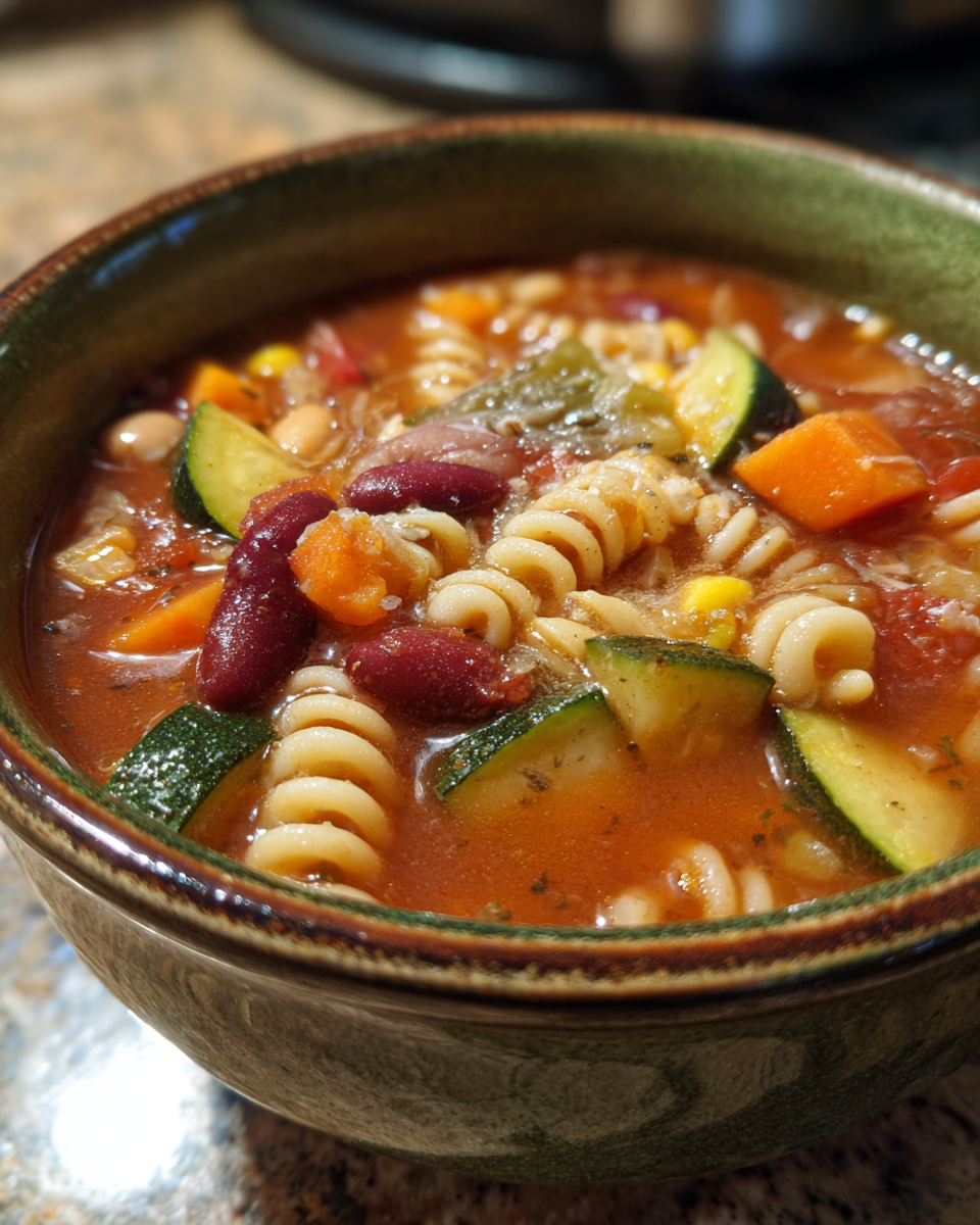 Italian Minestrone Soup (Vegetable Soup) - detail 1